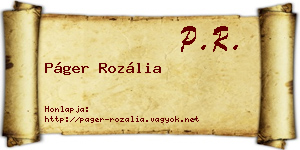 Páger Rozália névjegykártya